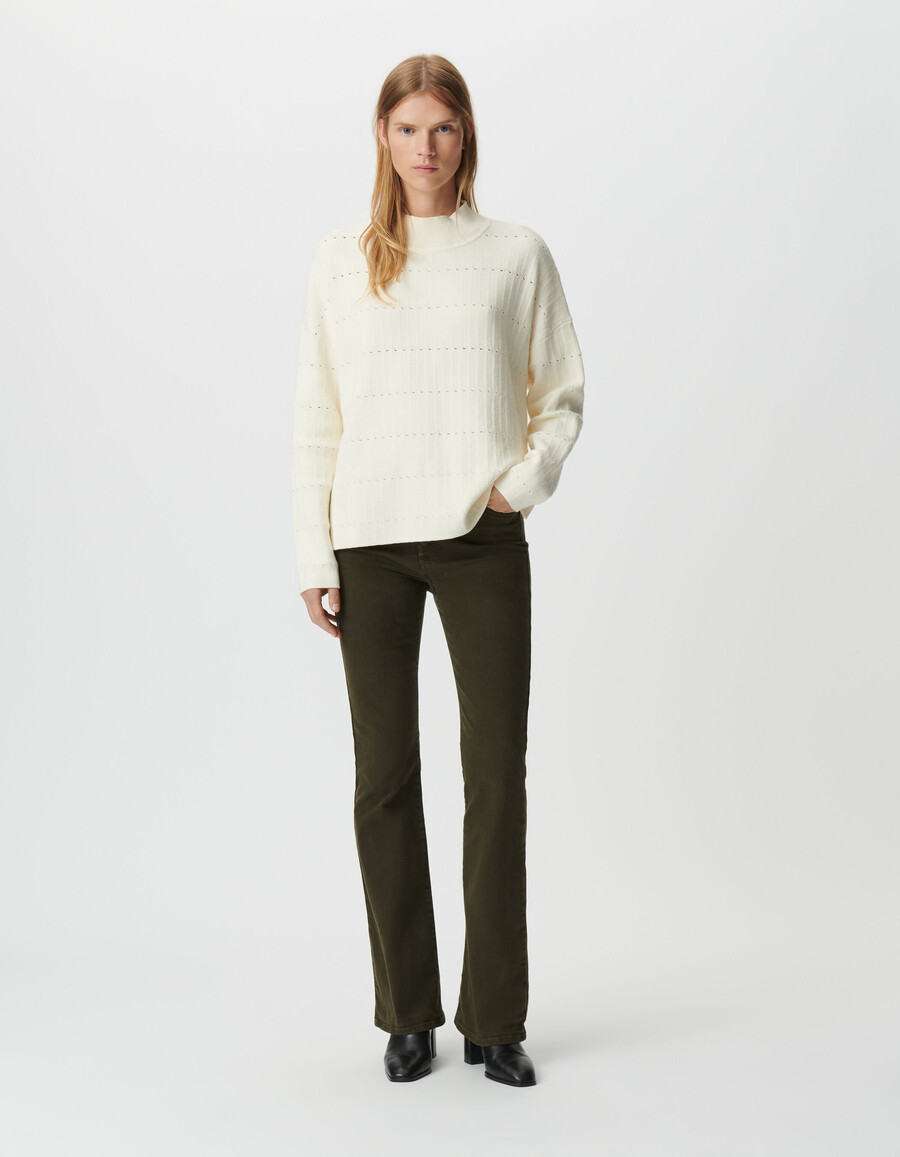 maglione bianco traforato decorativo da donna