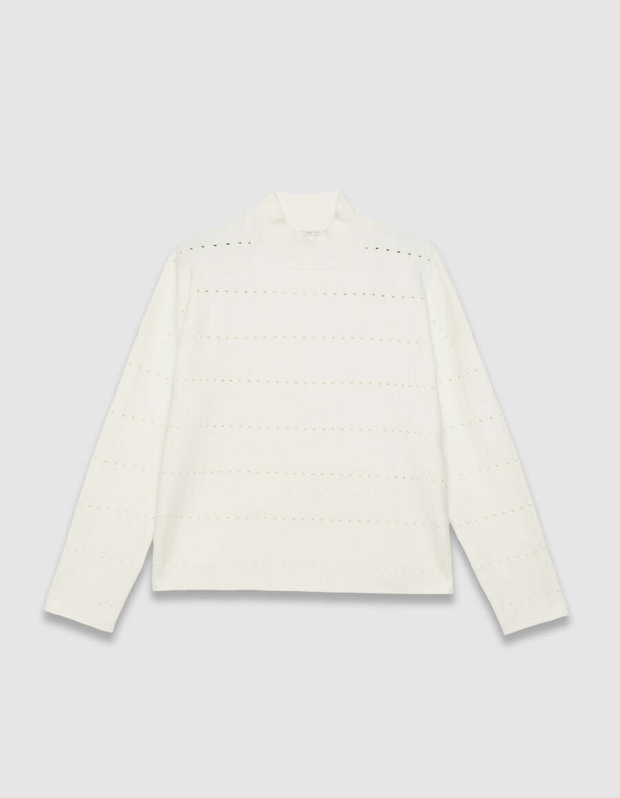 maglione bianco traforato decorativo da donna