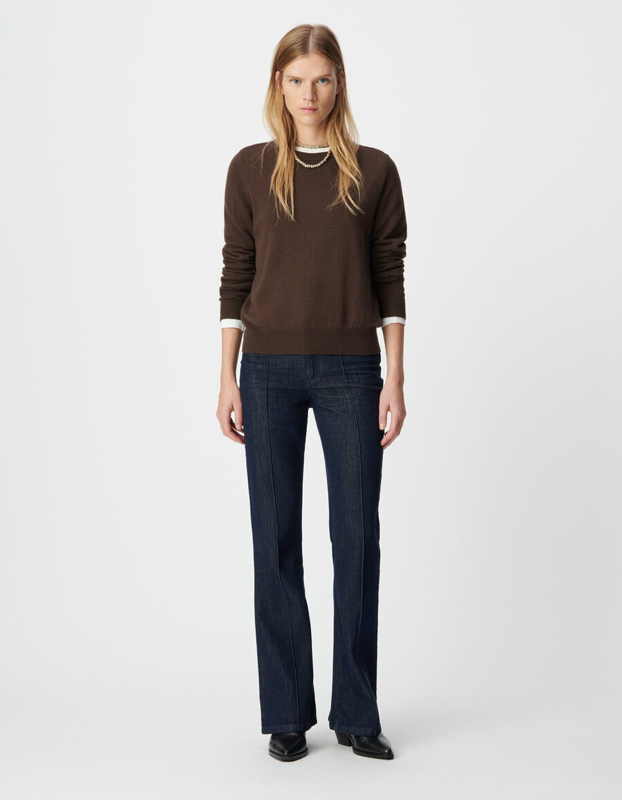 maglione in lana marrone da donna