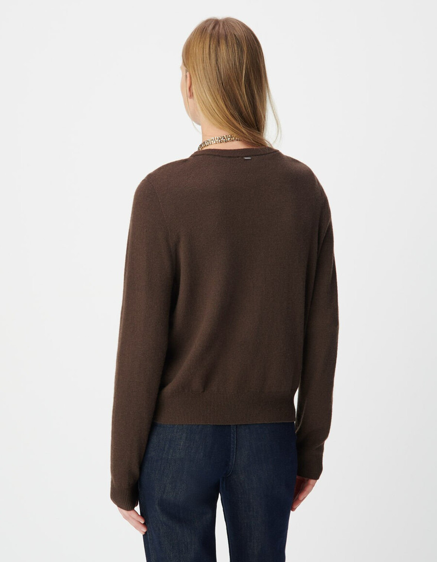 maglione in lana marrone da donna