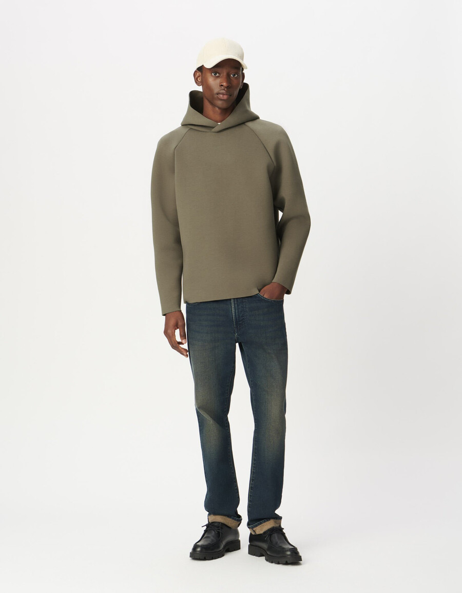 felpa con cappuccio beige da uomo facile da lavare