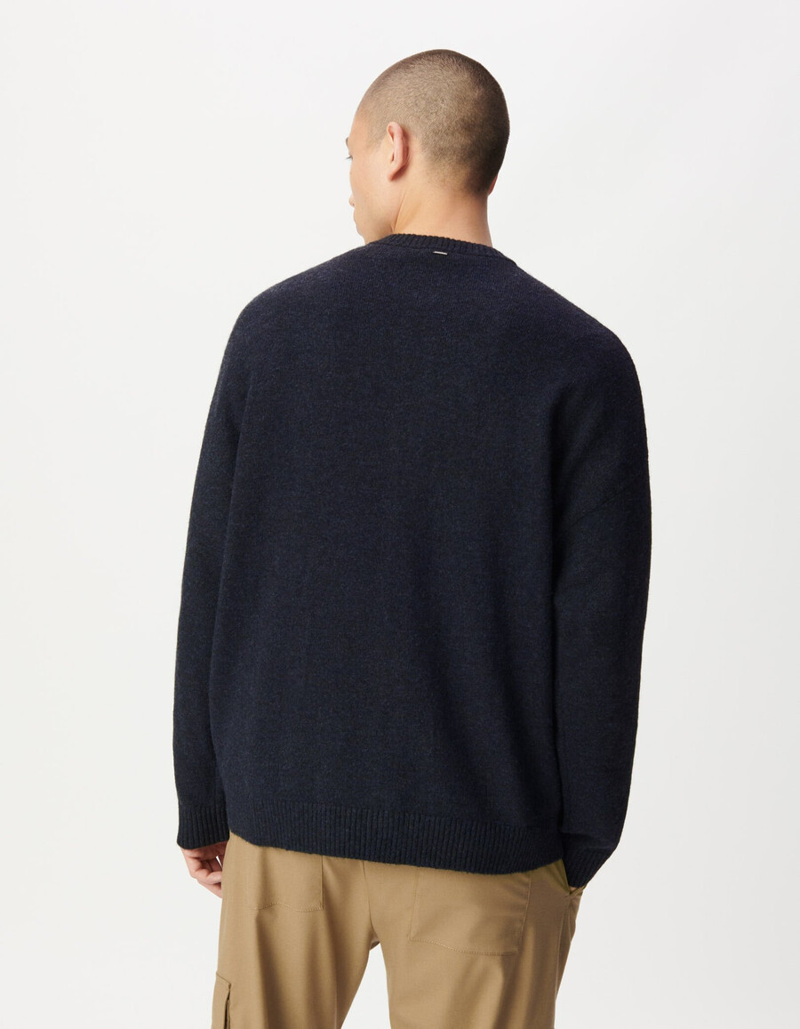 cardigan con cerniera in maglia blu navy da uomo