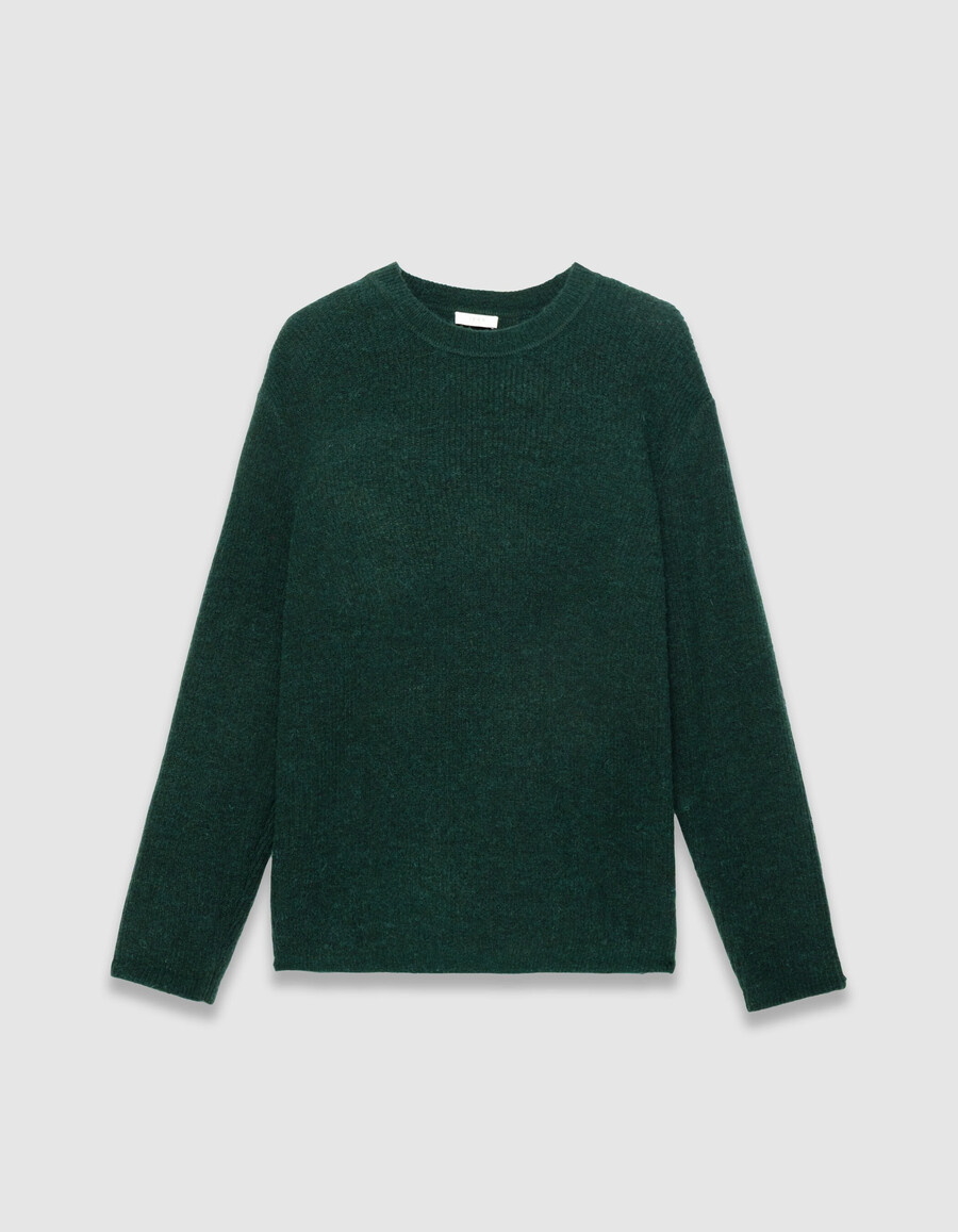 maglione invernale in maglia soffice verde da uomo