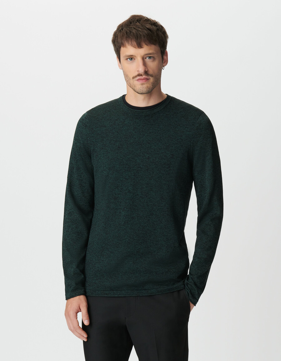 maglione da uomo in maglia mouliné verde
