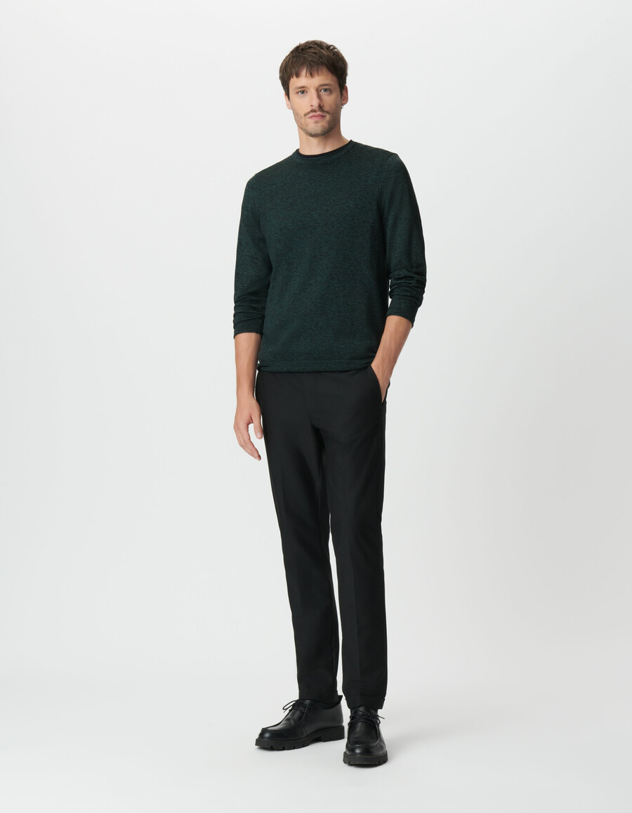 maglione da uomo in maglia mouliné verde