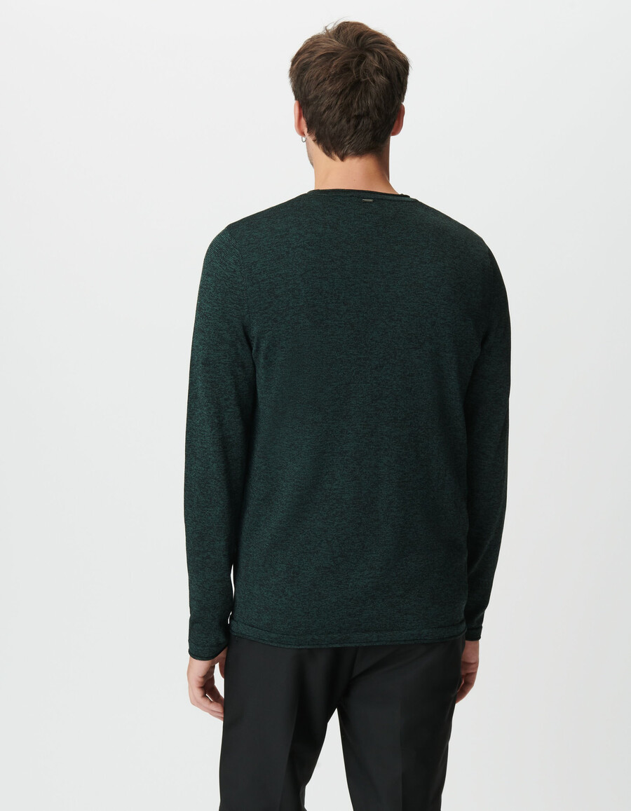 maglione da uomo in maglia mouliné verde
