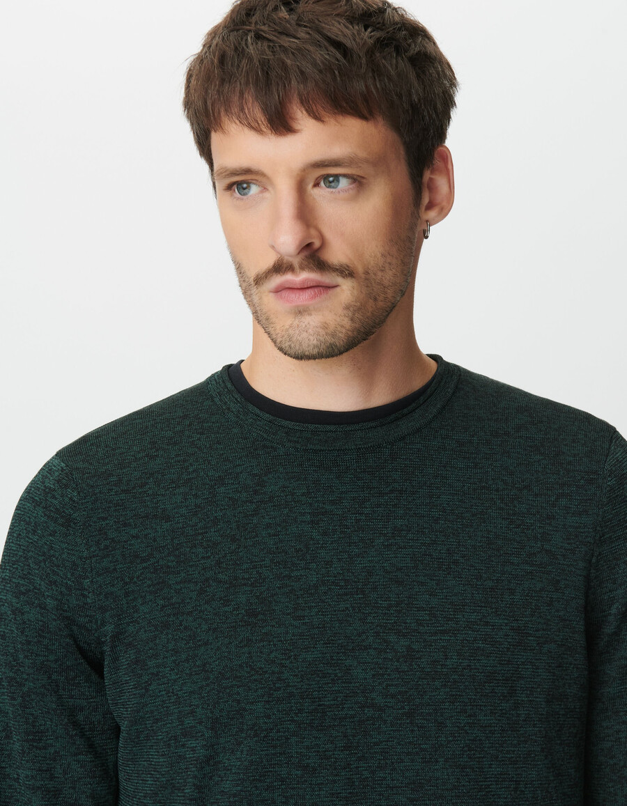 maglione da uomo in maglia mouliné verde