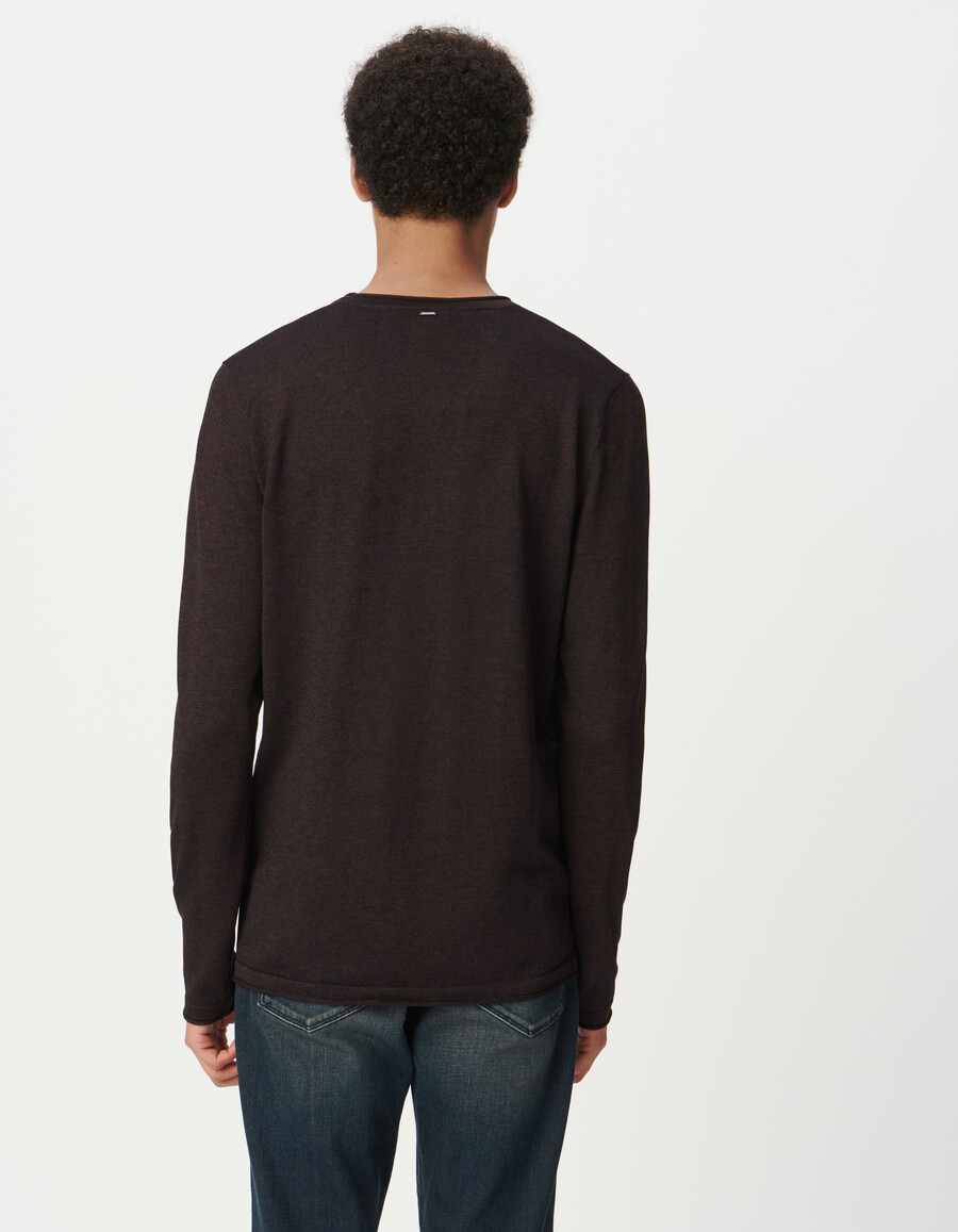 maglione da uomo in maglia mouliné color prugna