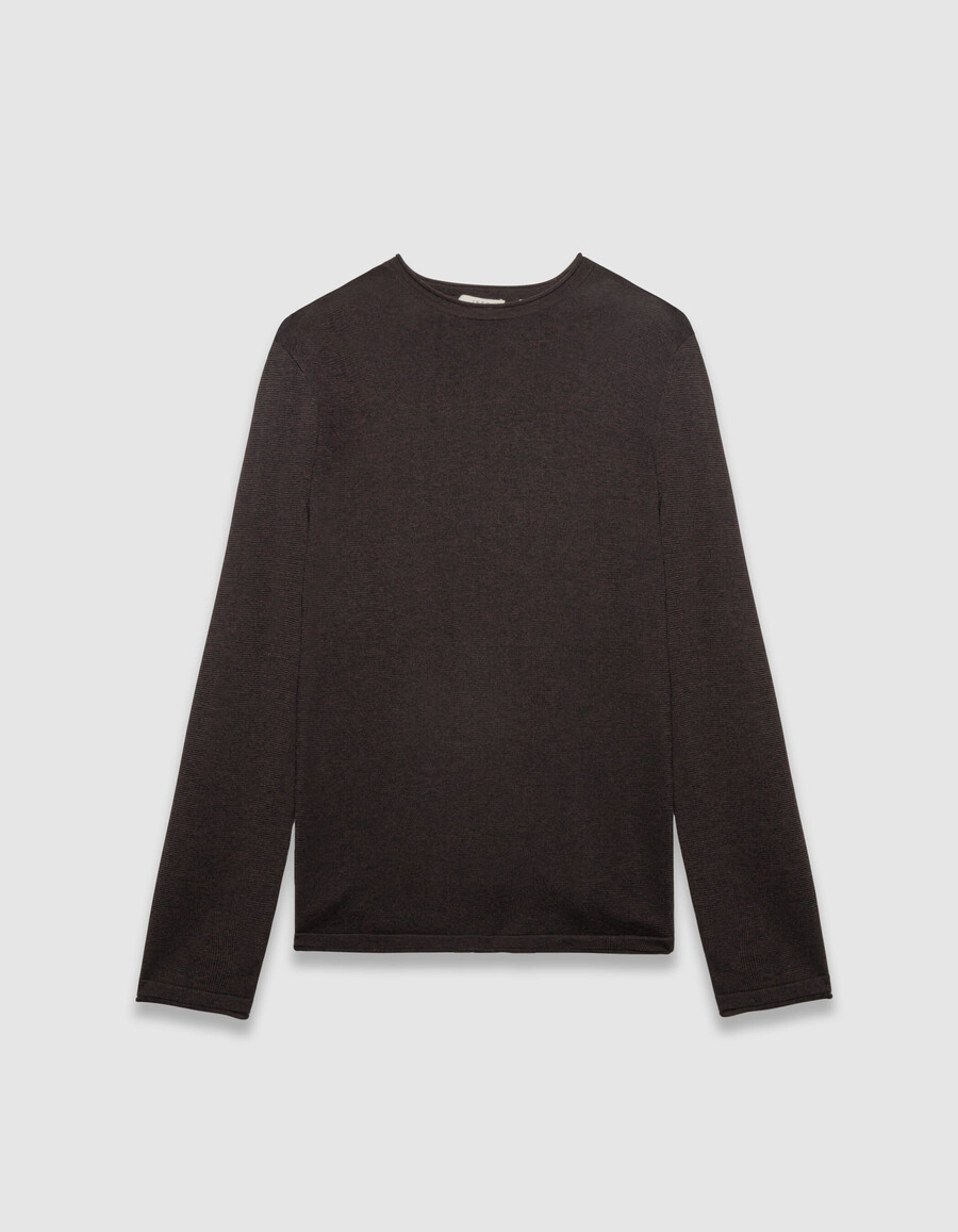 maglione da uomo in maglia mouliné color prugna
