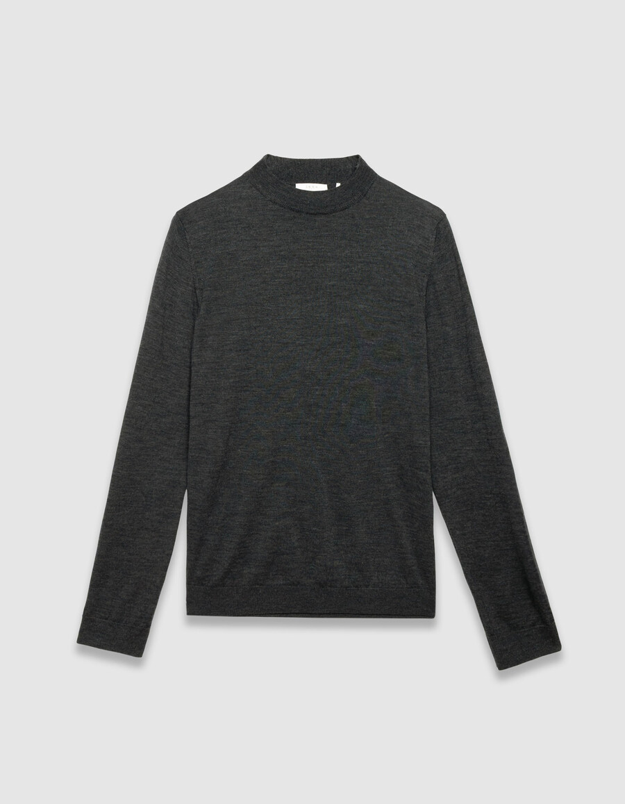 maglione grigio da uomo con collo a imbuto