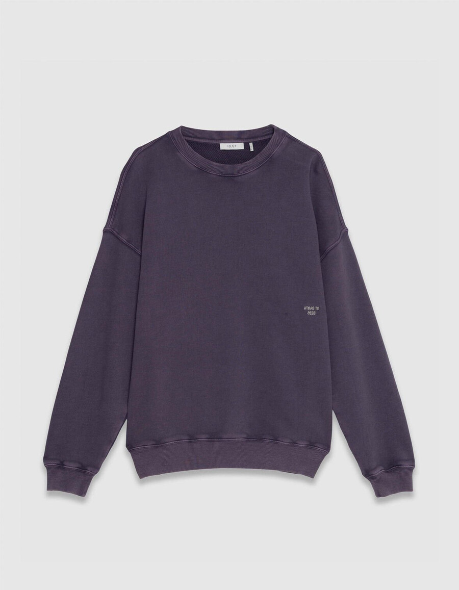 felpa parma faded fleece ricamo uomo