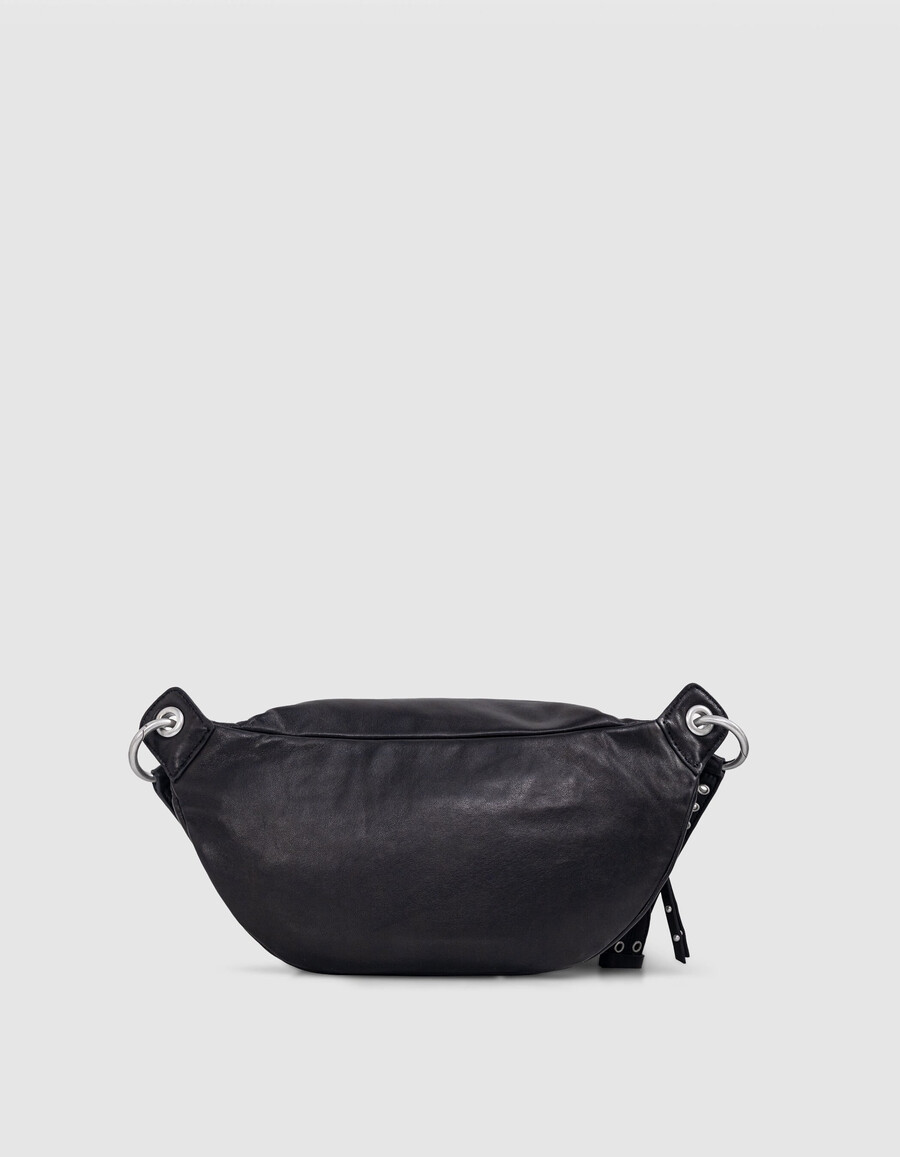 borsa da cintura in pelle nera da donna 1440