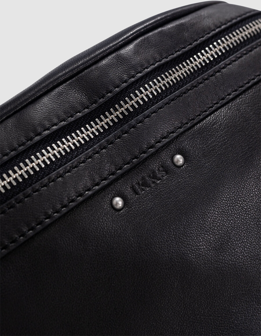 borsa da cintura in pelle nera da donna 1440