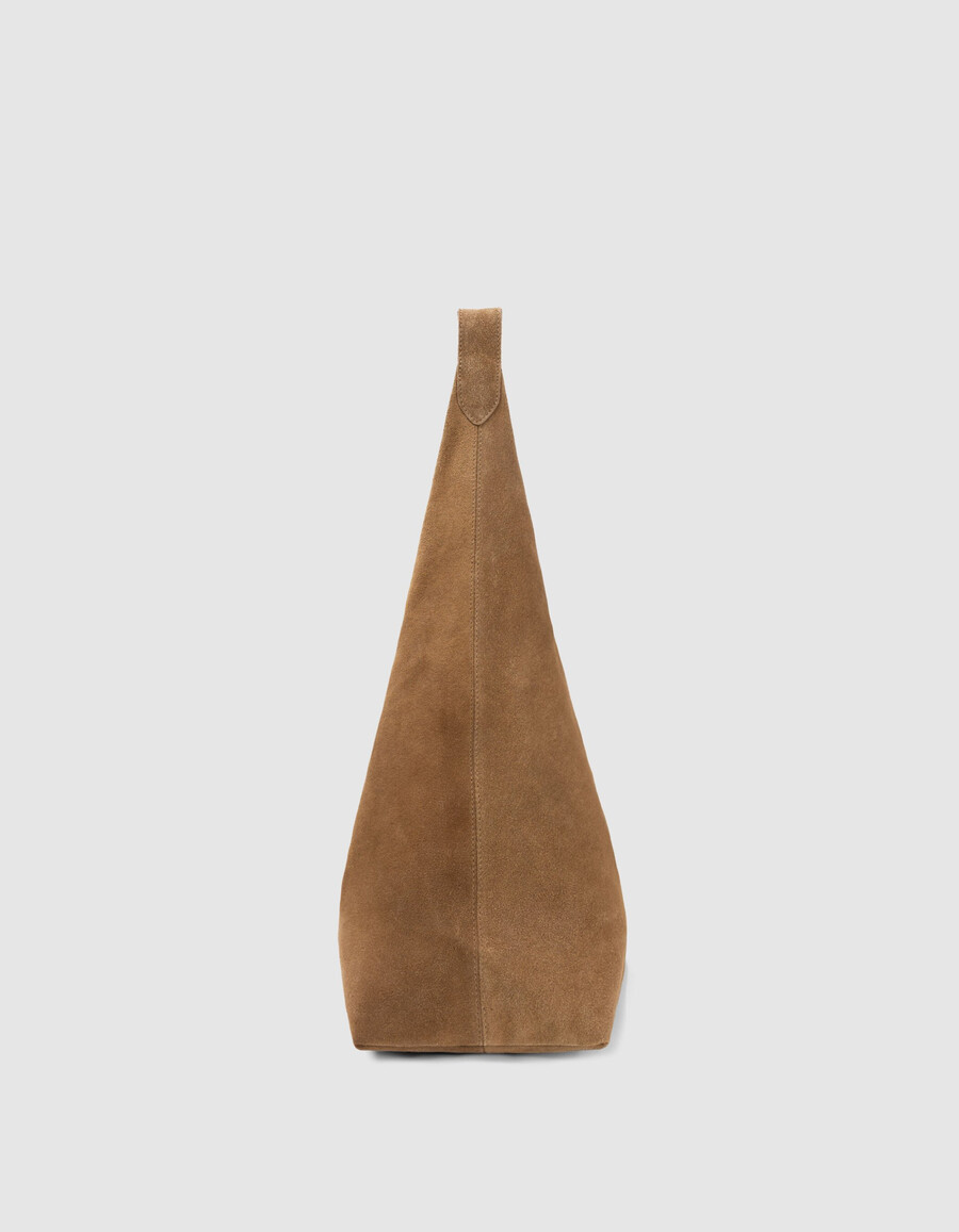 borsa hobo in pelle scamosciata color cammello