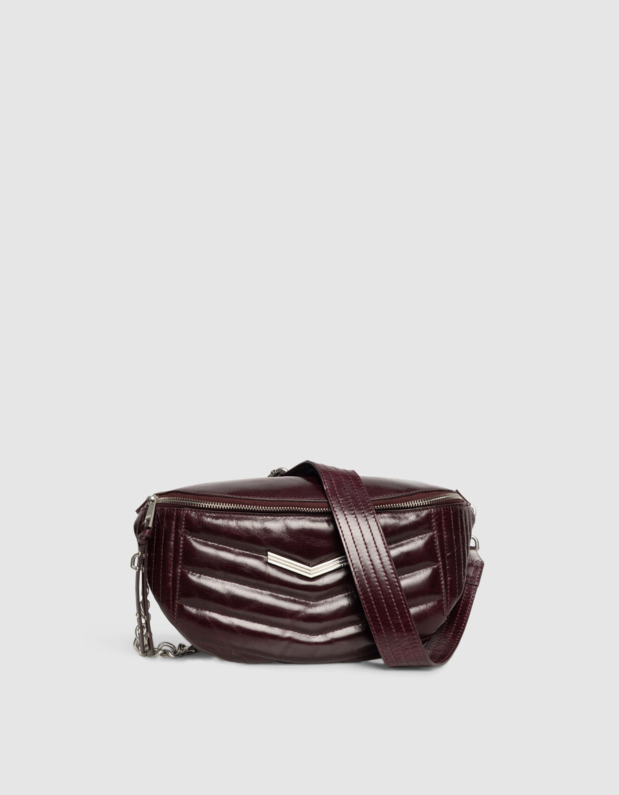 borsa a tracolla the 1 in pelle trapuntata bordeaux da donna