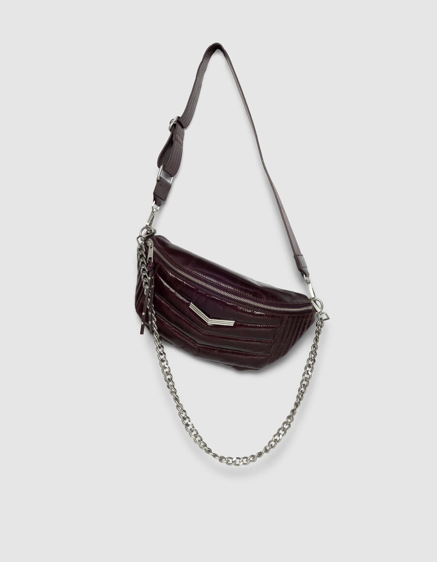 borsa a tracolla the 1 in pelle trapuntata bordeaux da donna