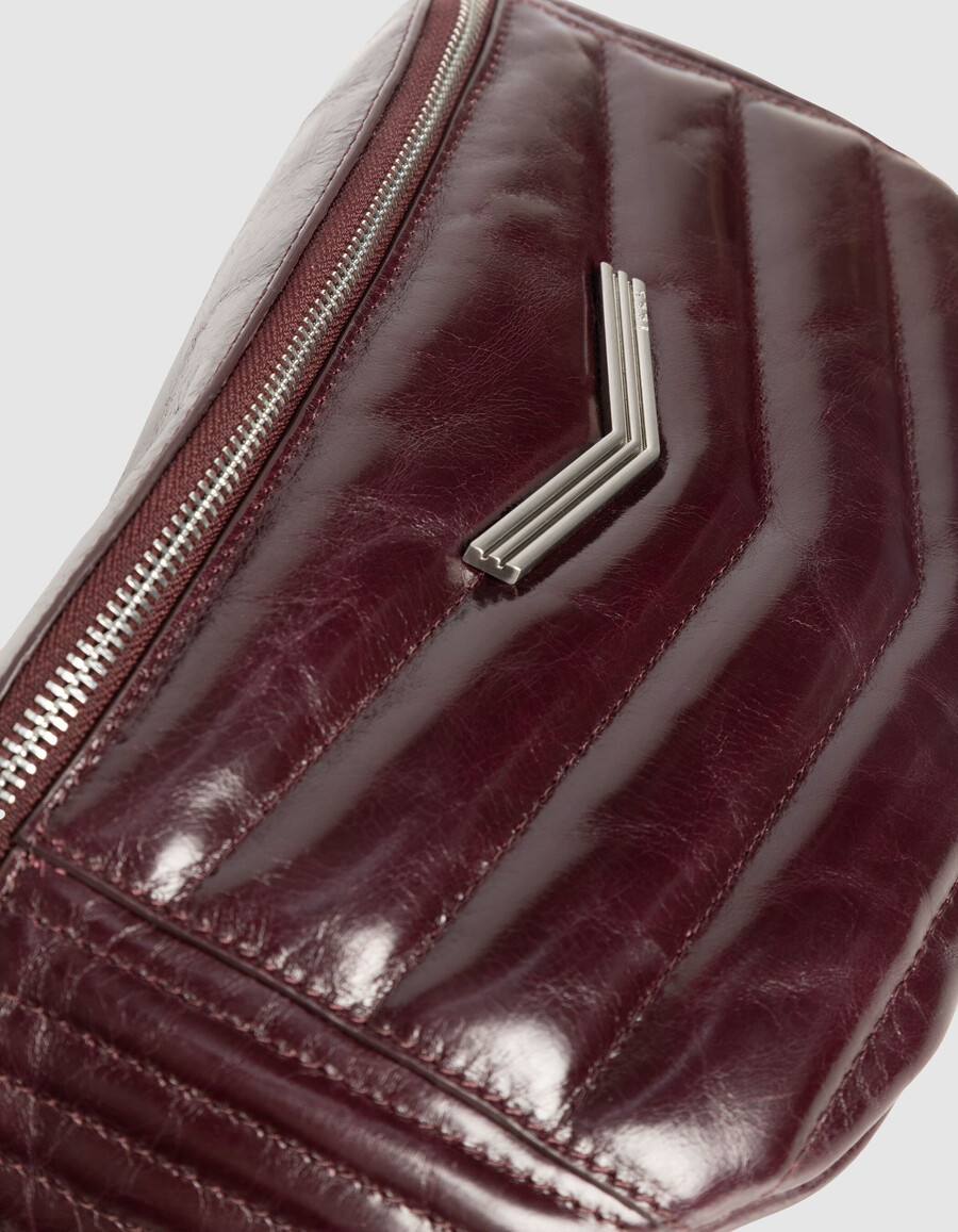 borsa a tracolla the 1 in pelle trapuntata bordeaux da donna