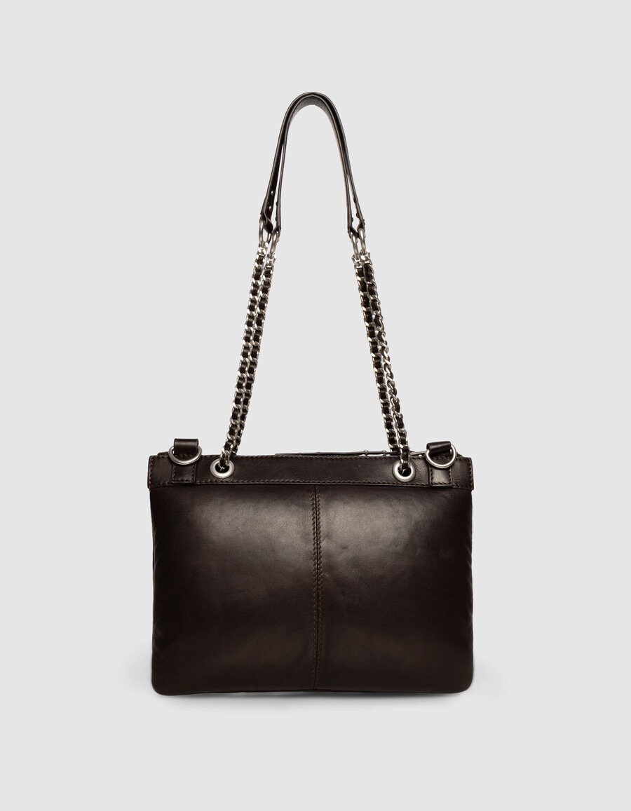 borsa a mano da donna modello reporter 1440 in pelle trapuntata marrone