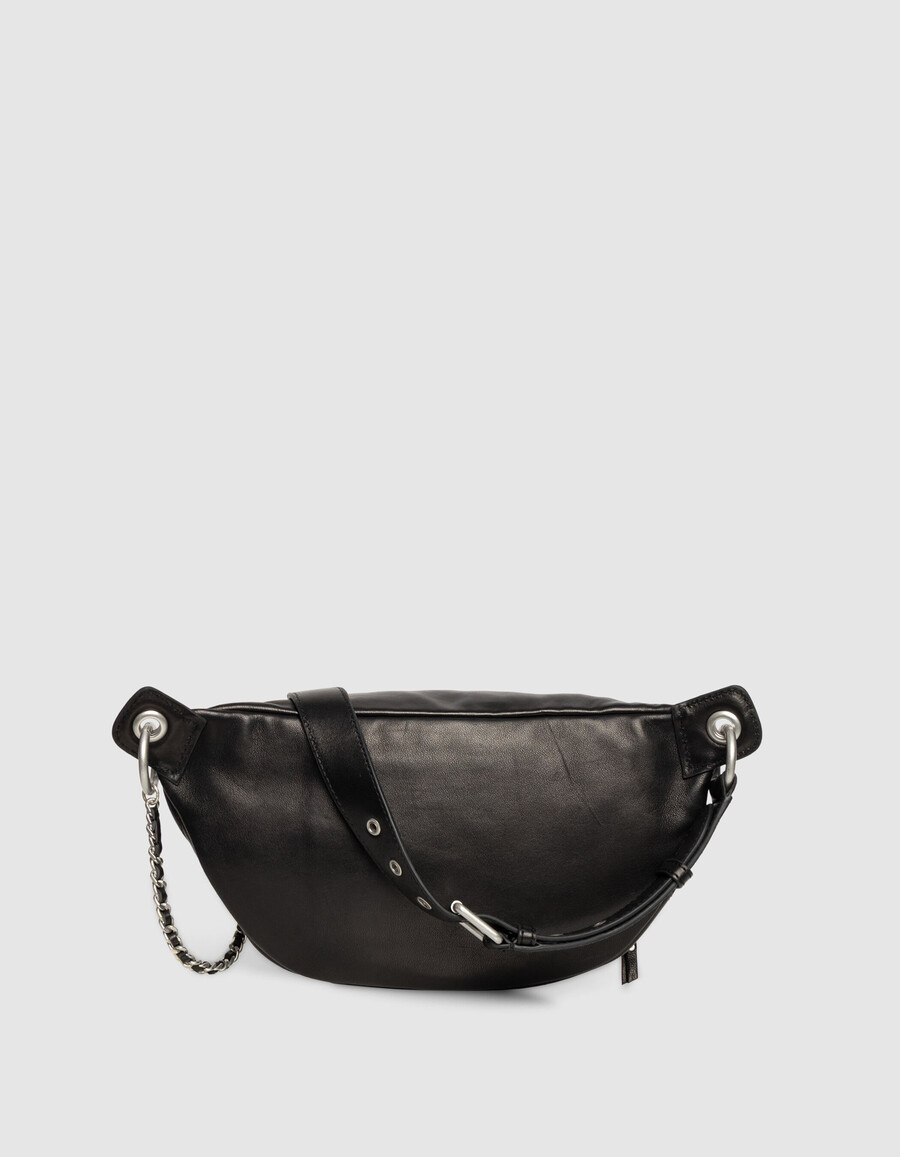 borsa a tracolla da donna in pelle trapuntata nera 1440