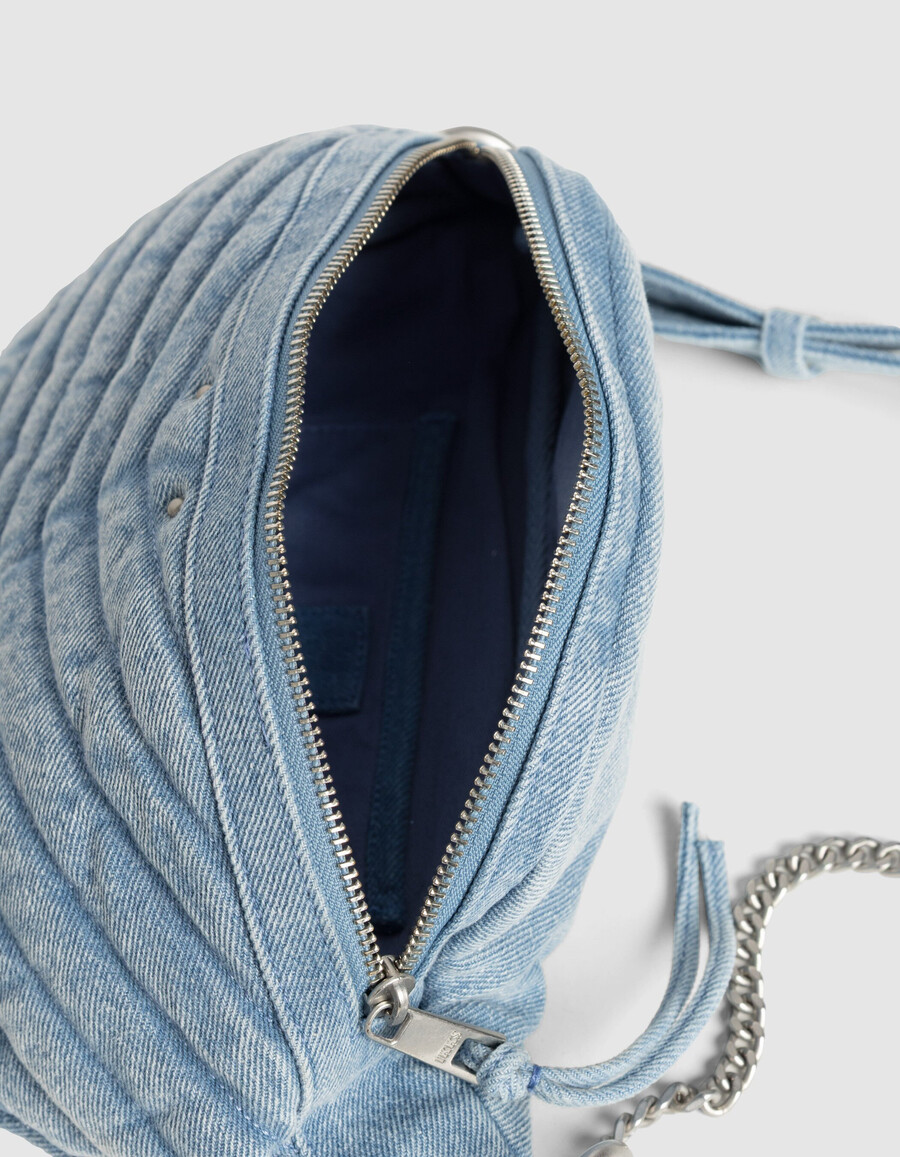 marsupio da donna in denim blu sbiadito 1440