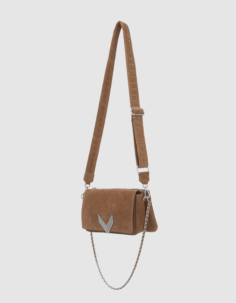 la borsa the 111 staten island camel leather velour da donna