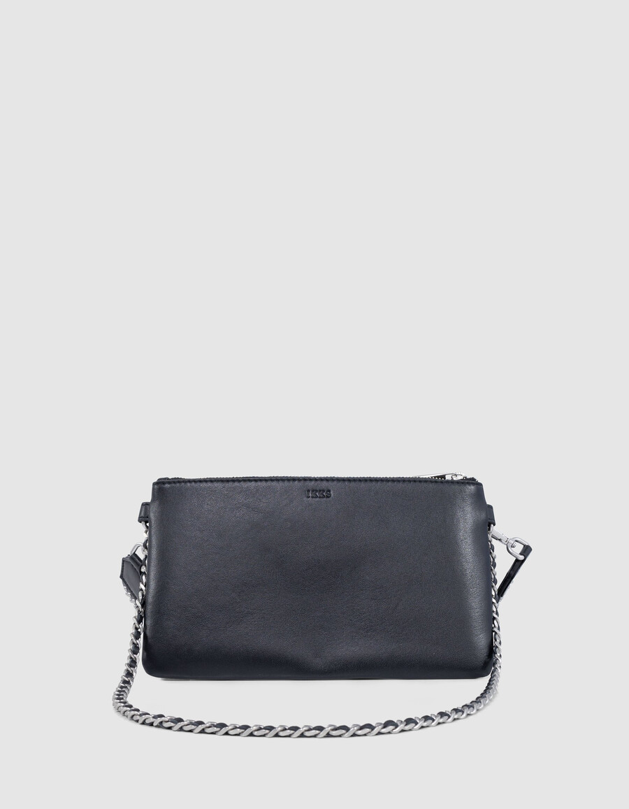 the 111 barbette - orecchini con borchie in pelle nera da donna