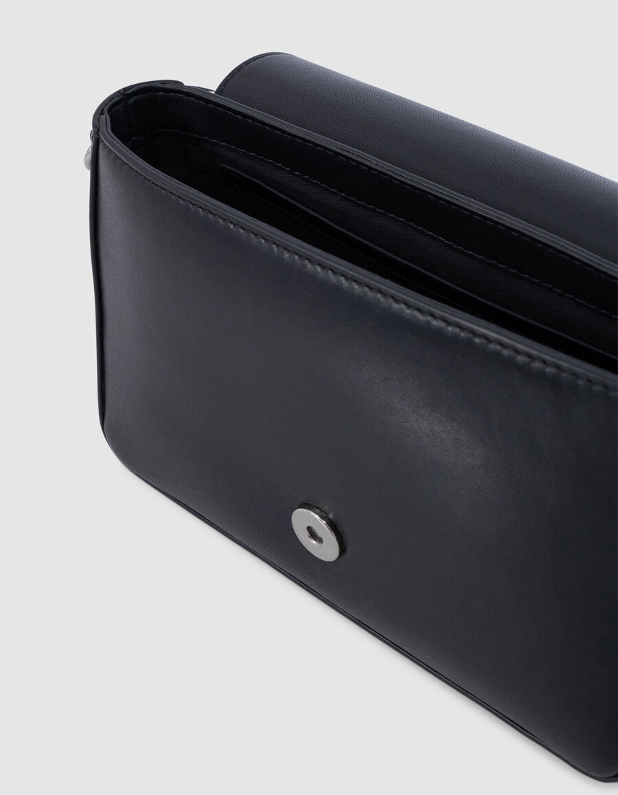 the 111 barbette - orecchini con borchie in pelle nera da donna