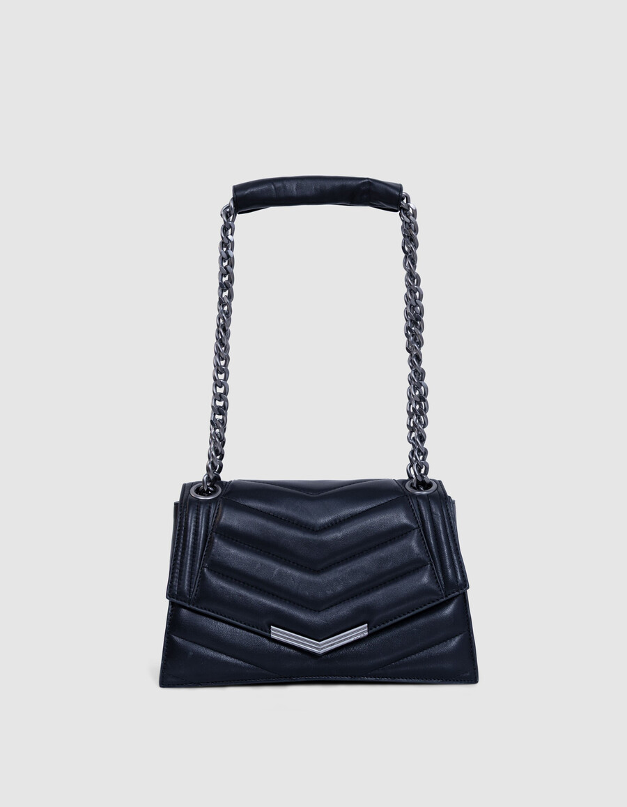 la 1. borsa in pelle trapuntata nera taglia m da donna