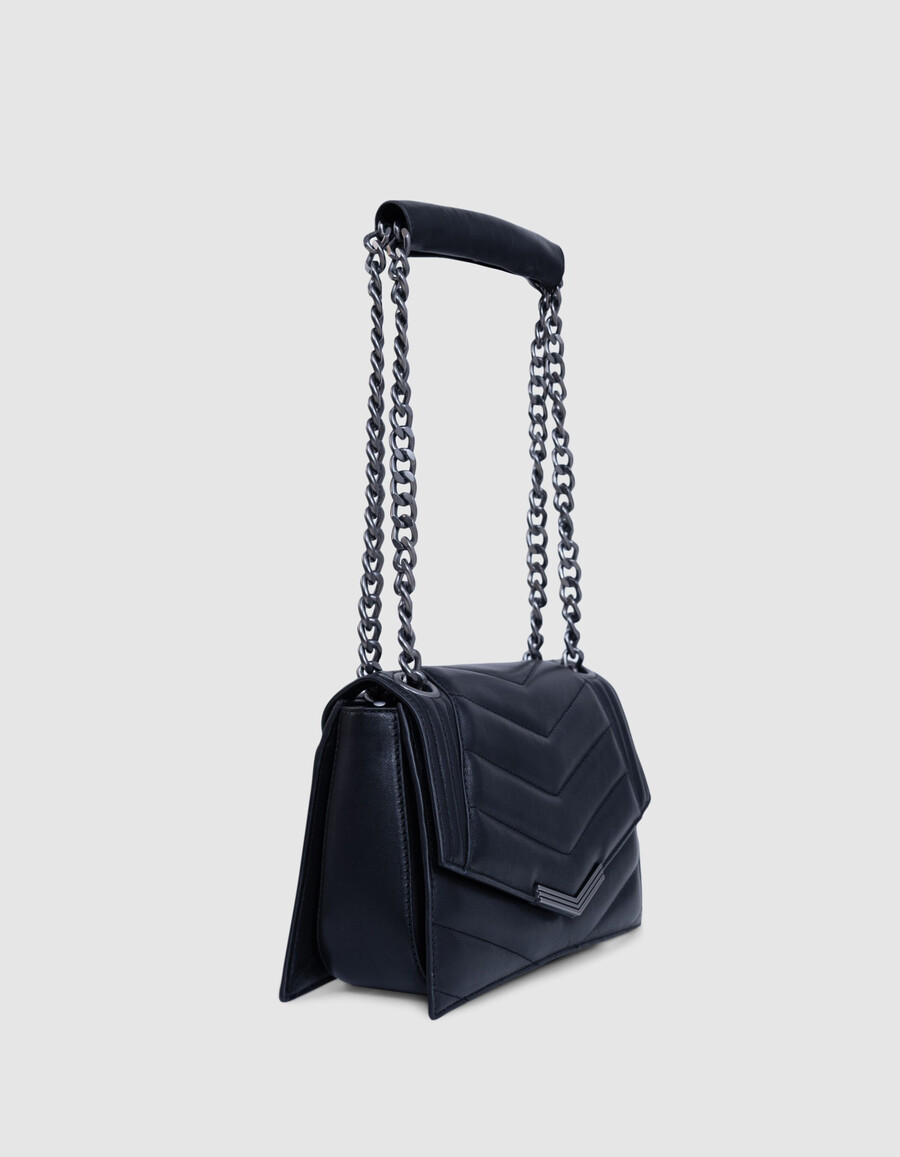 la 1. borsa in pelle trapuntata nera taglia m da donna