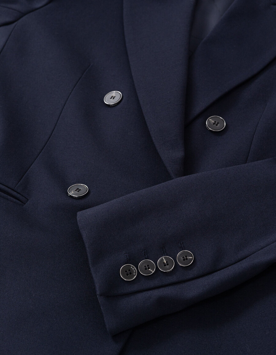 giacca da abito ampia in maglia milano blu navy da donna
