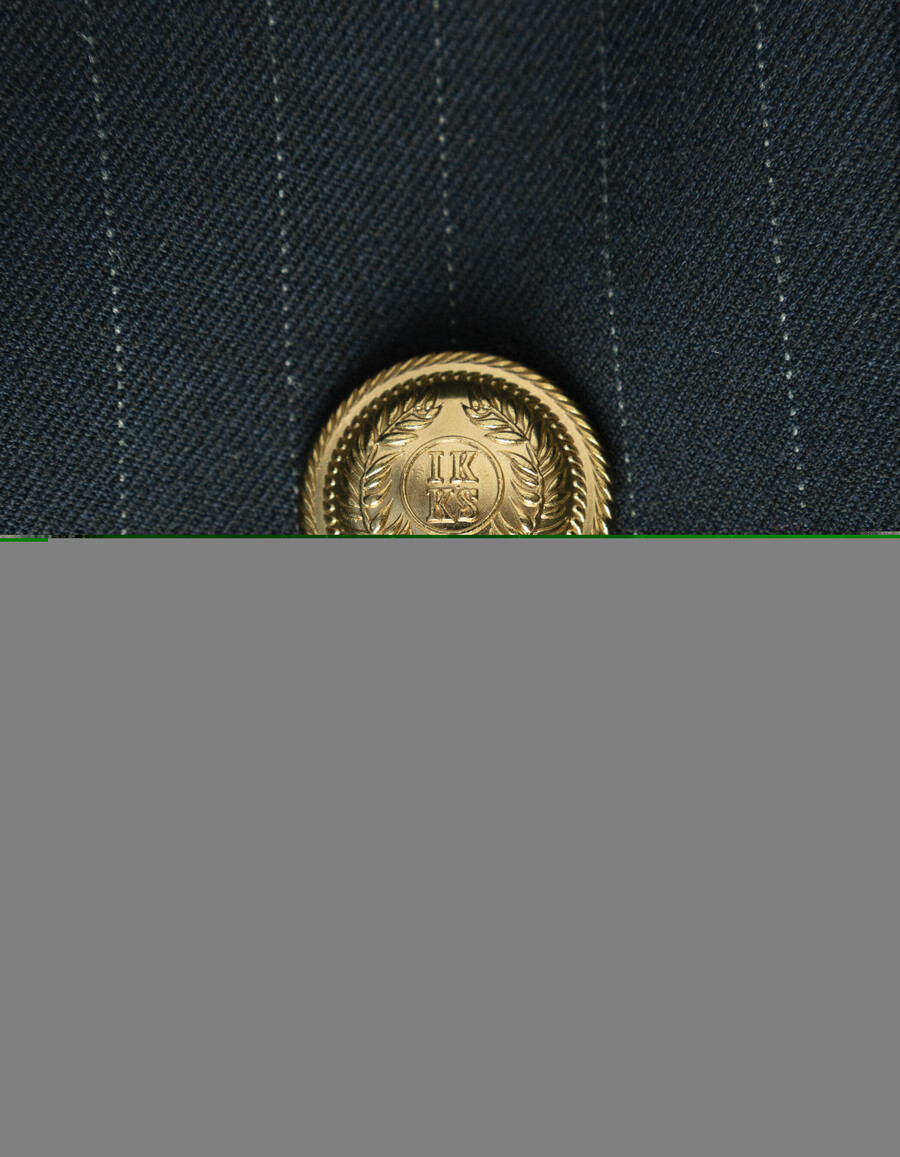 giacca da abito ampia a righe blu navy da donna