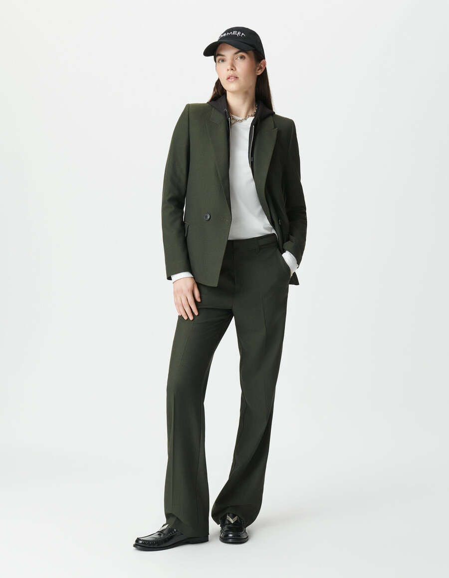 giacca da abito color cachi da donna con fodera staccabile