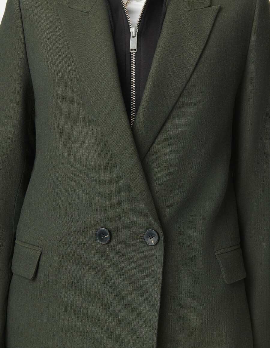 giacca da abito color cachi da donna con fodera staccabile