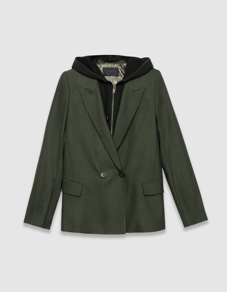 giacca da abito color cachi da donna con fodera staccabile