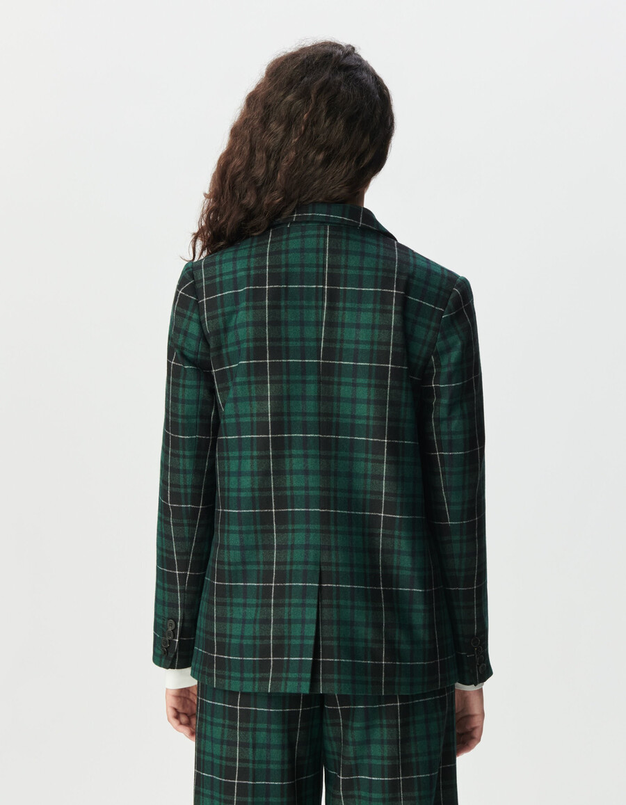 giacca oversize a quadri verdi da donna