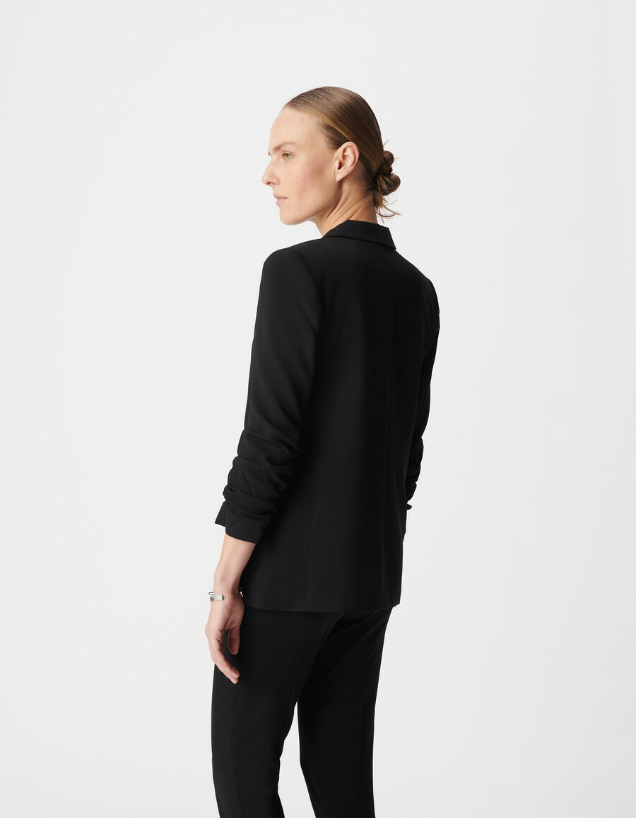 giacca da abito in crepe nero da donna