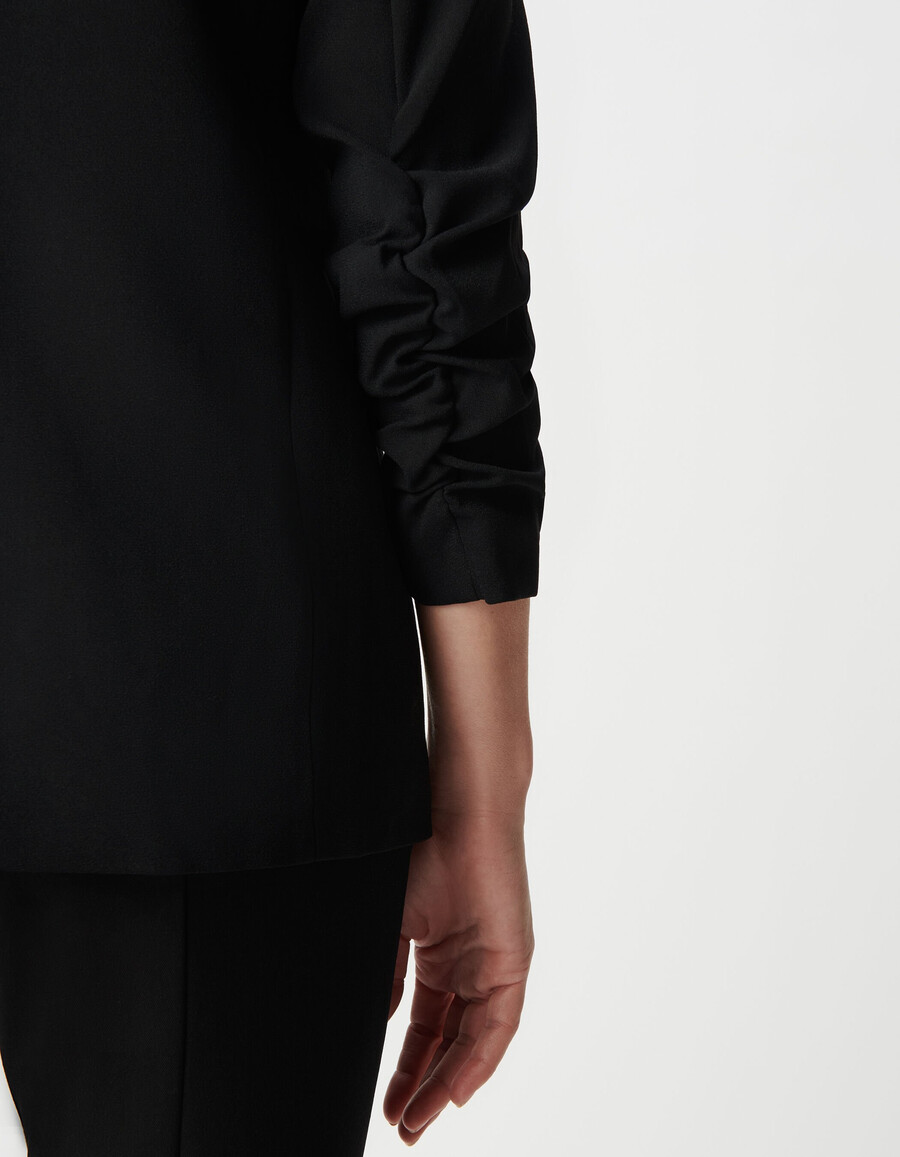 giacca da abito in crepe nero da donna