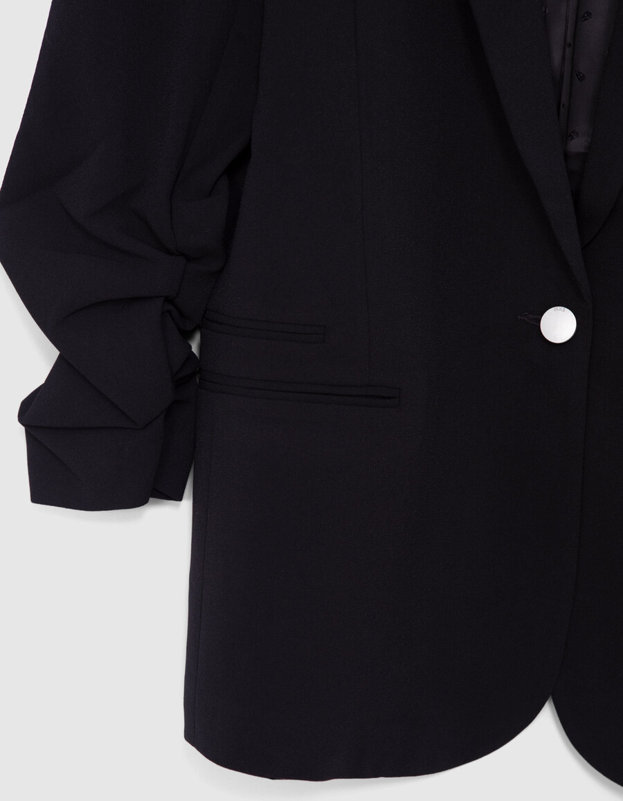 giacca da abito in crepe nero da donna