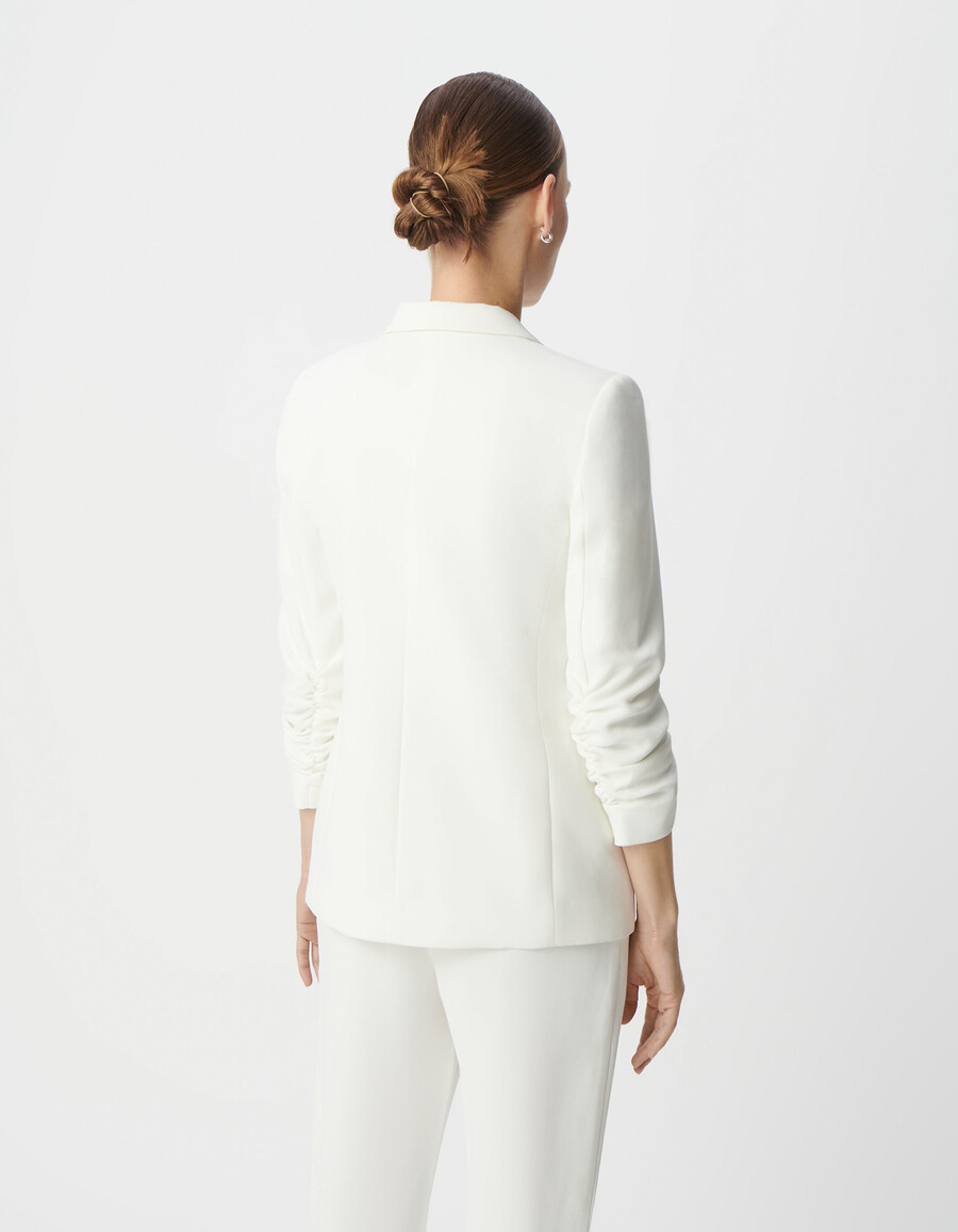 giacca da abito riciclata off-white da donna