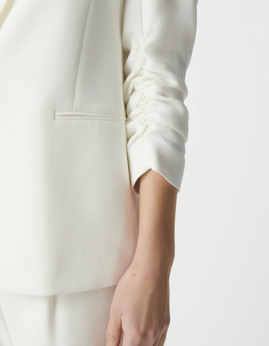 giacca da abito riciclata off-white da donna