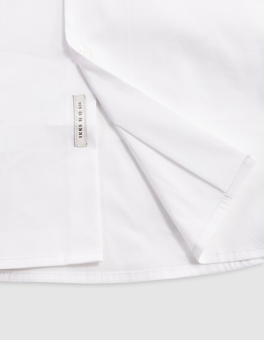 camicia slim fit in popeline bianco da uomo