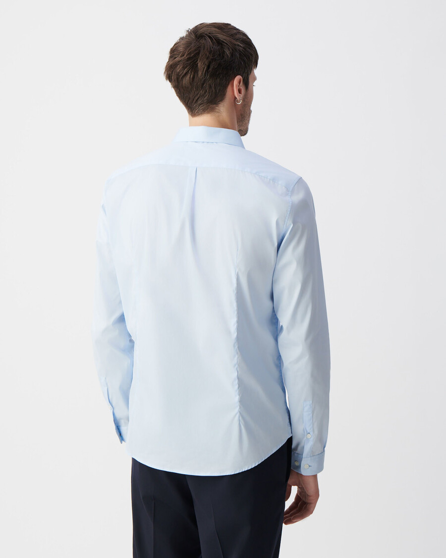 camicia slim fit in popeline sky da uomo