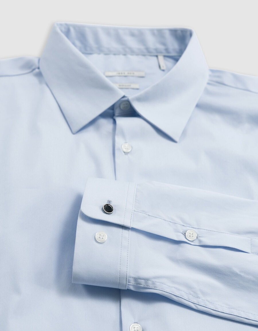 camicia slim fit in popeline sky da uomo