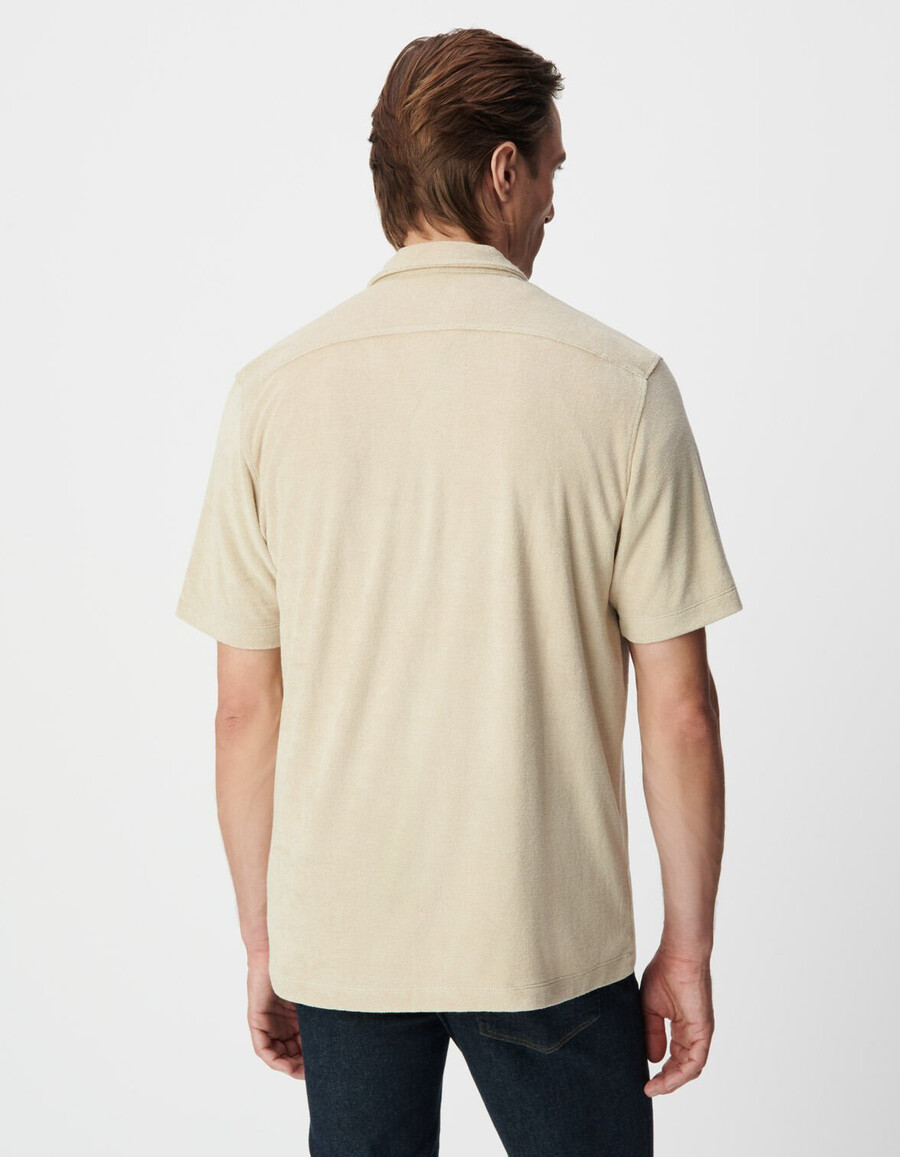 camicia da uomo a maniche corte in spugna beige