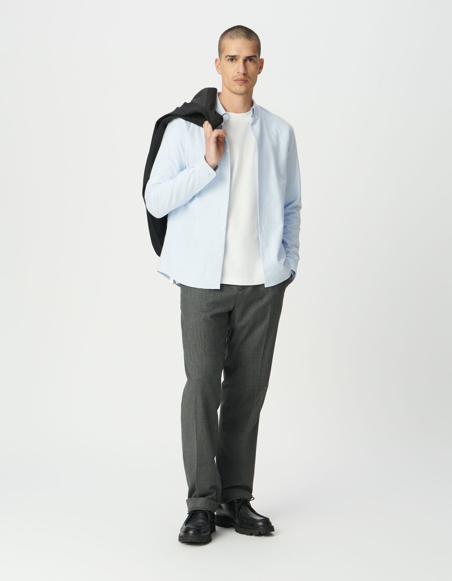 camicia da uomo in cotone biologico azzurro cielo