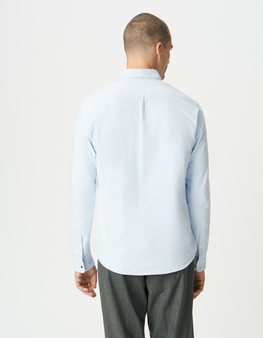 camicia da uomo in cotone biologico azzurro cielo