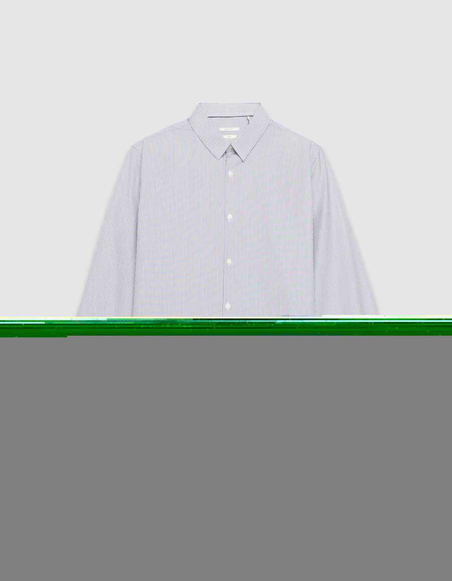 camicia da uomo a righe sottili blu navy