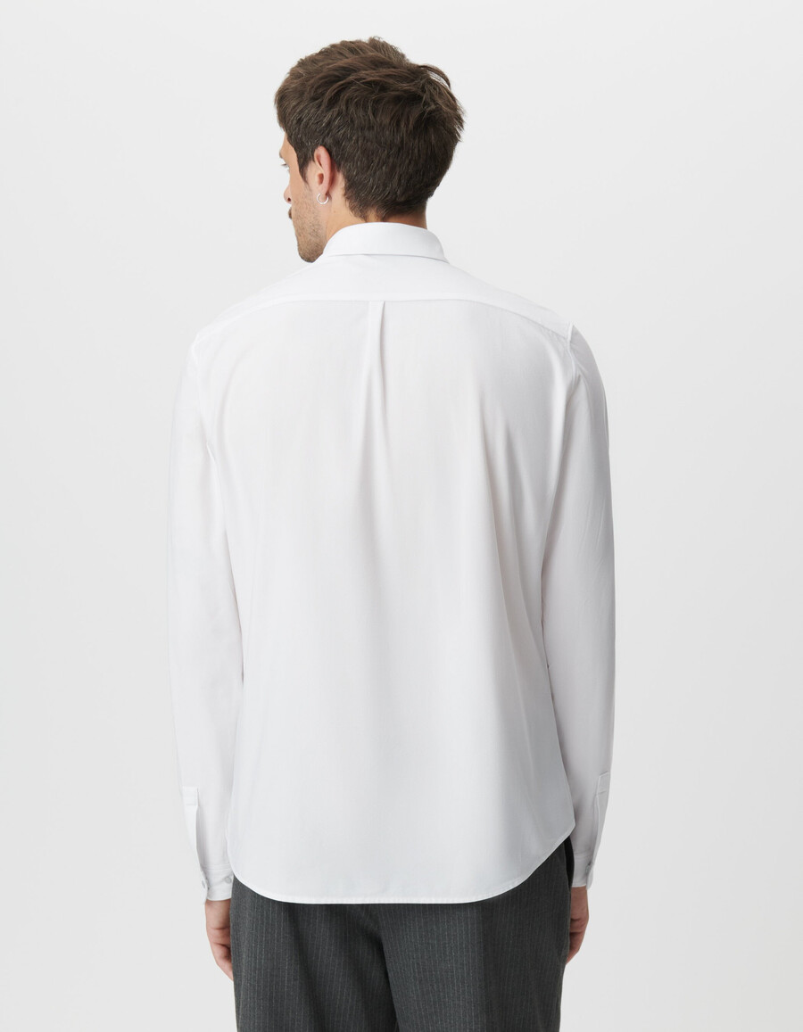 camicia da uomo in maglia bianca facile da lavare
