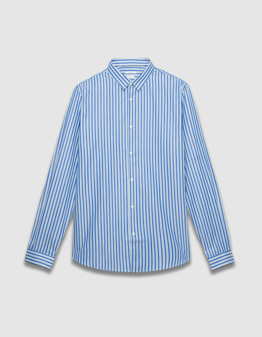 camicia da uomo slim fit con motivo a righe blu