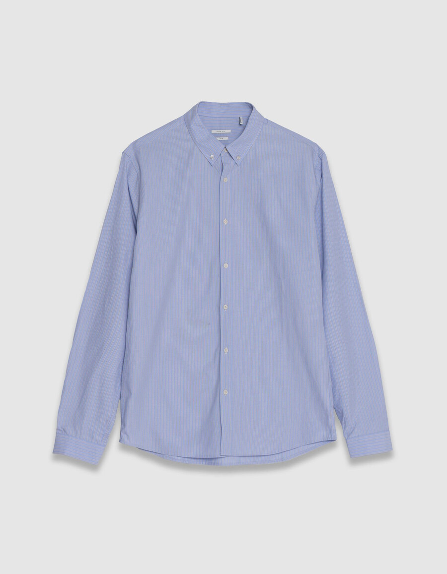 camicia da uomo slim fit in cotone biologico blu